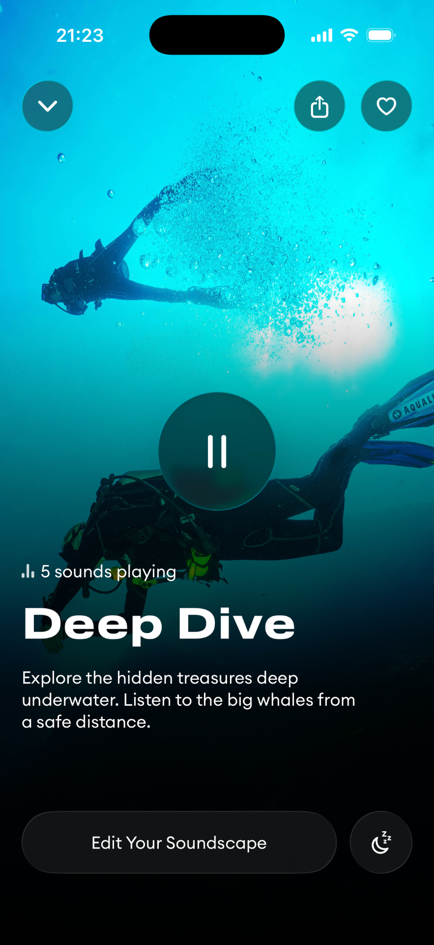 Deep Dive soundscape screen