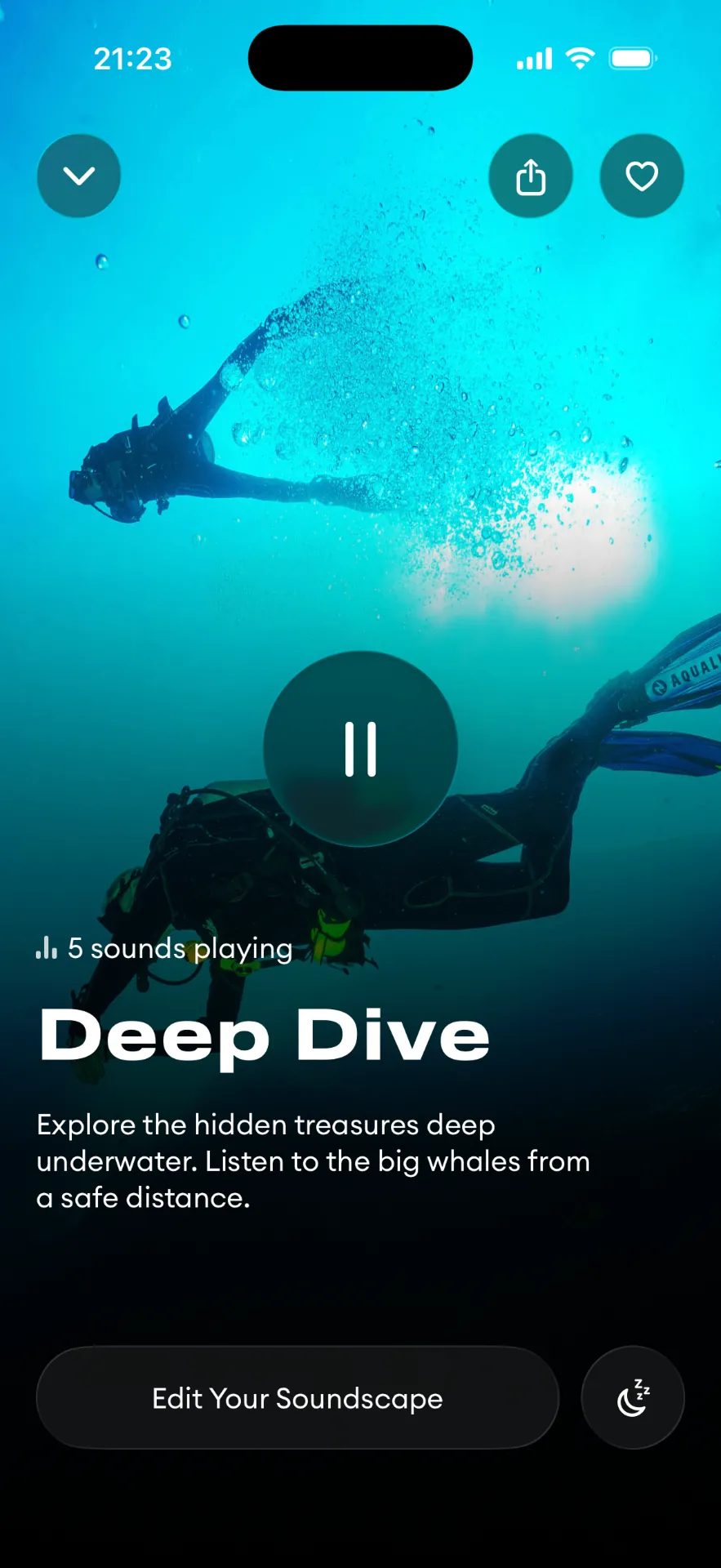 Deep Dive soundscape screen