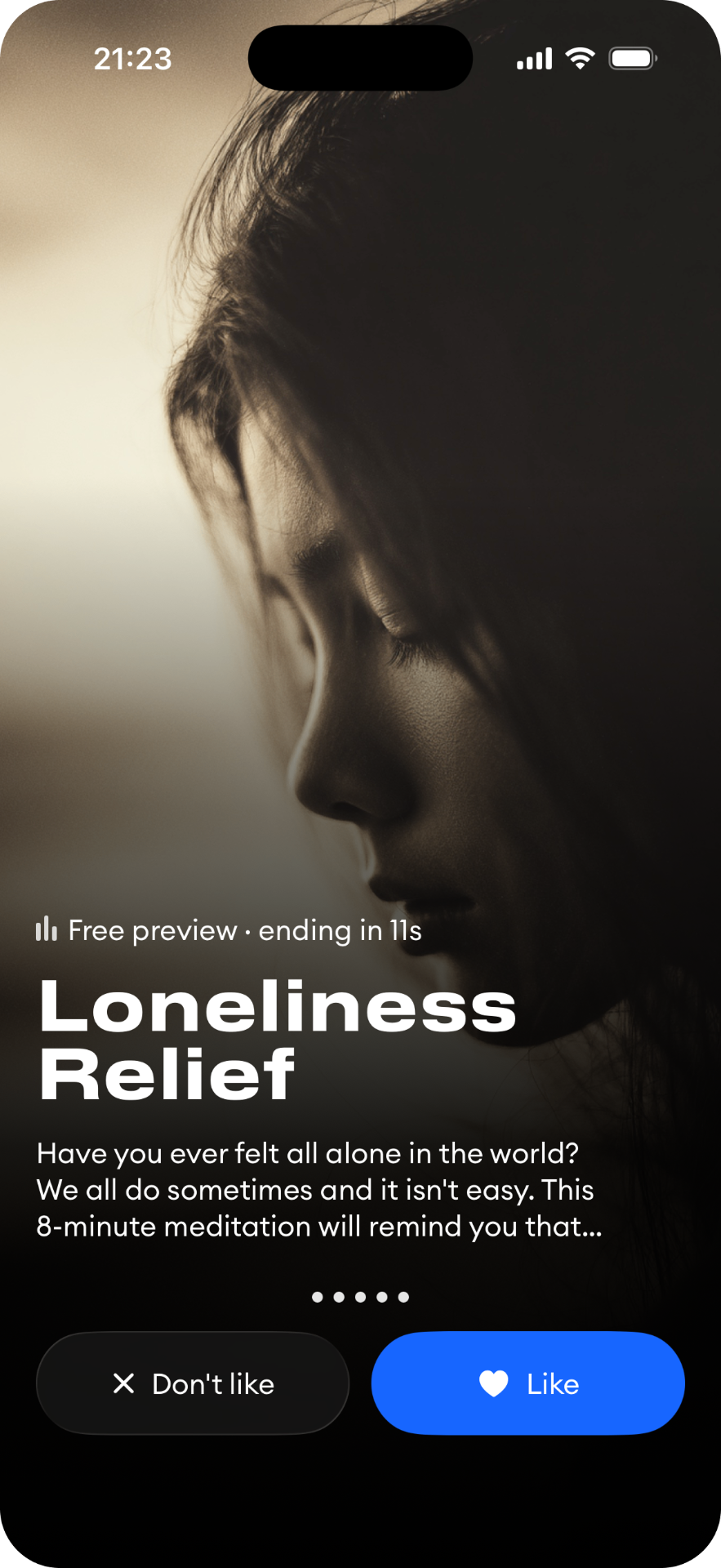 Loneliness Relief soundscape screen