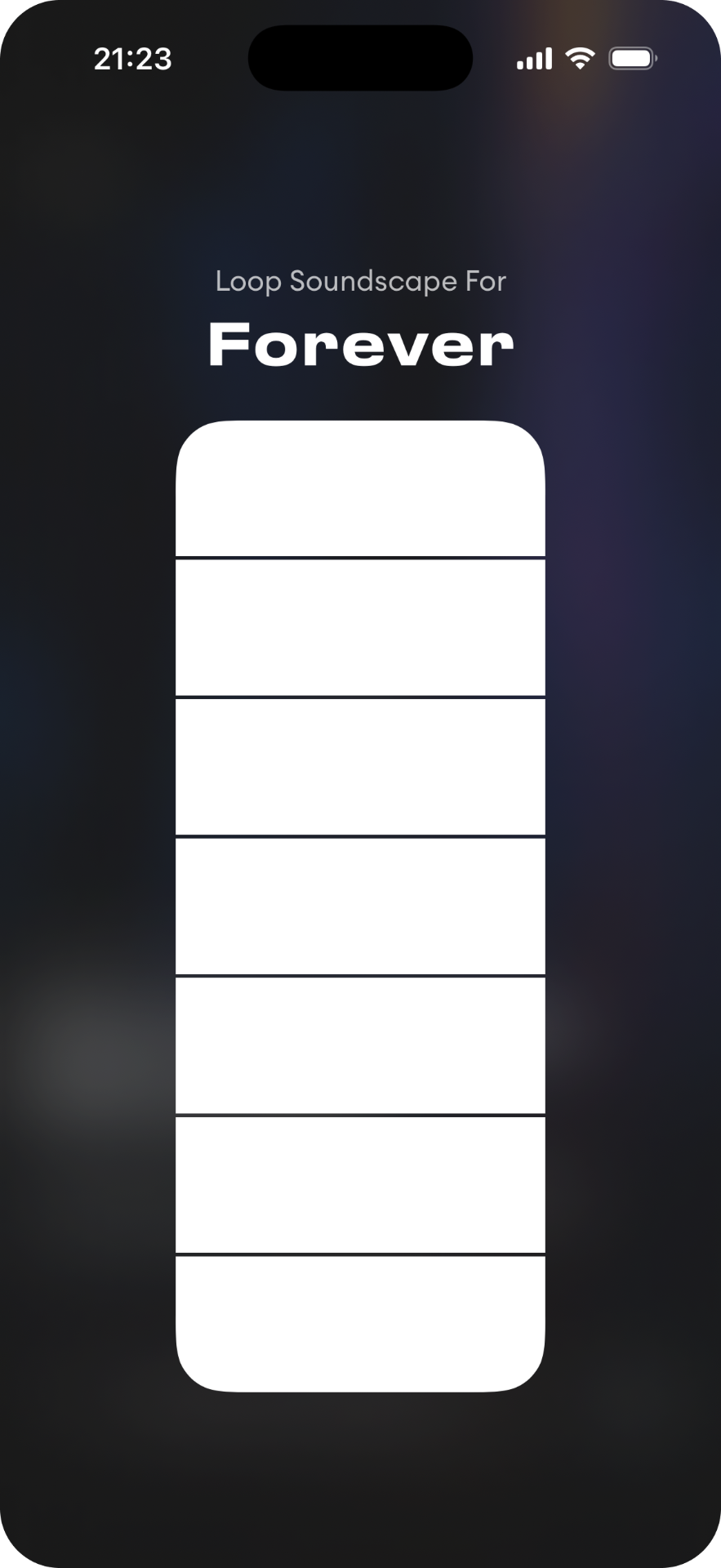 Loop Forever soundscape screen