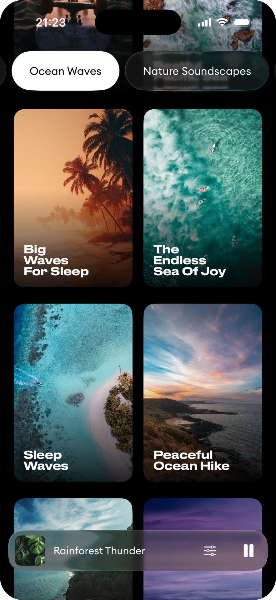 Ocean Waves soundscape screen
