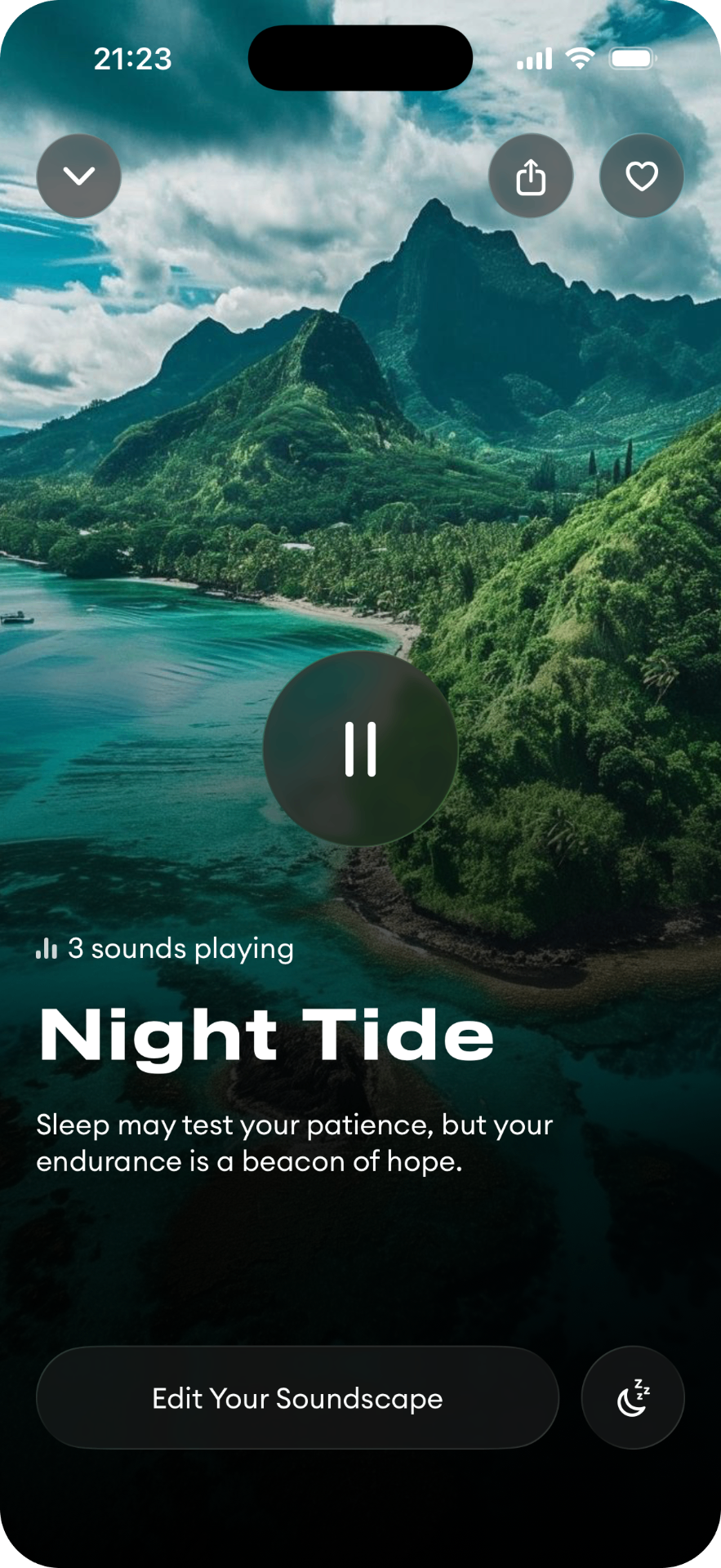 Night Tide soundscape screen