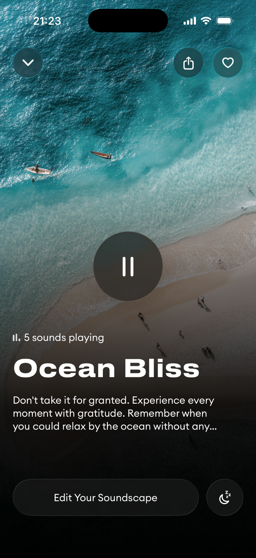 Ocean Bliss soundscape screen